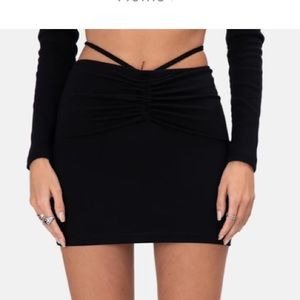 Waist-tie mini skirt